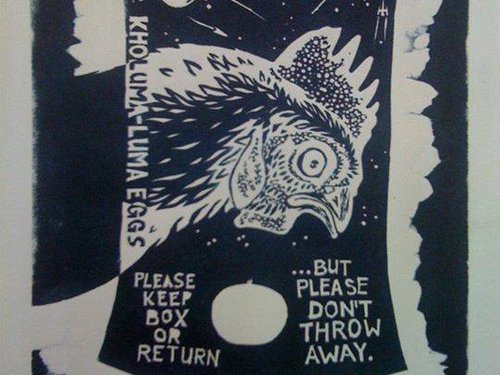 Egg box label