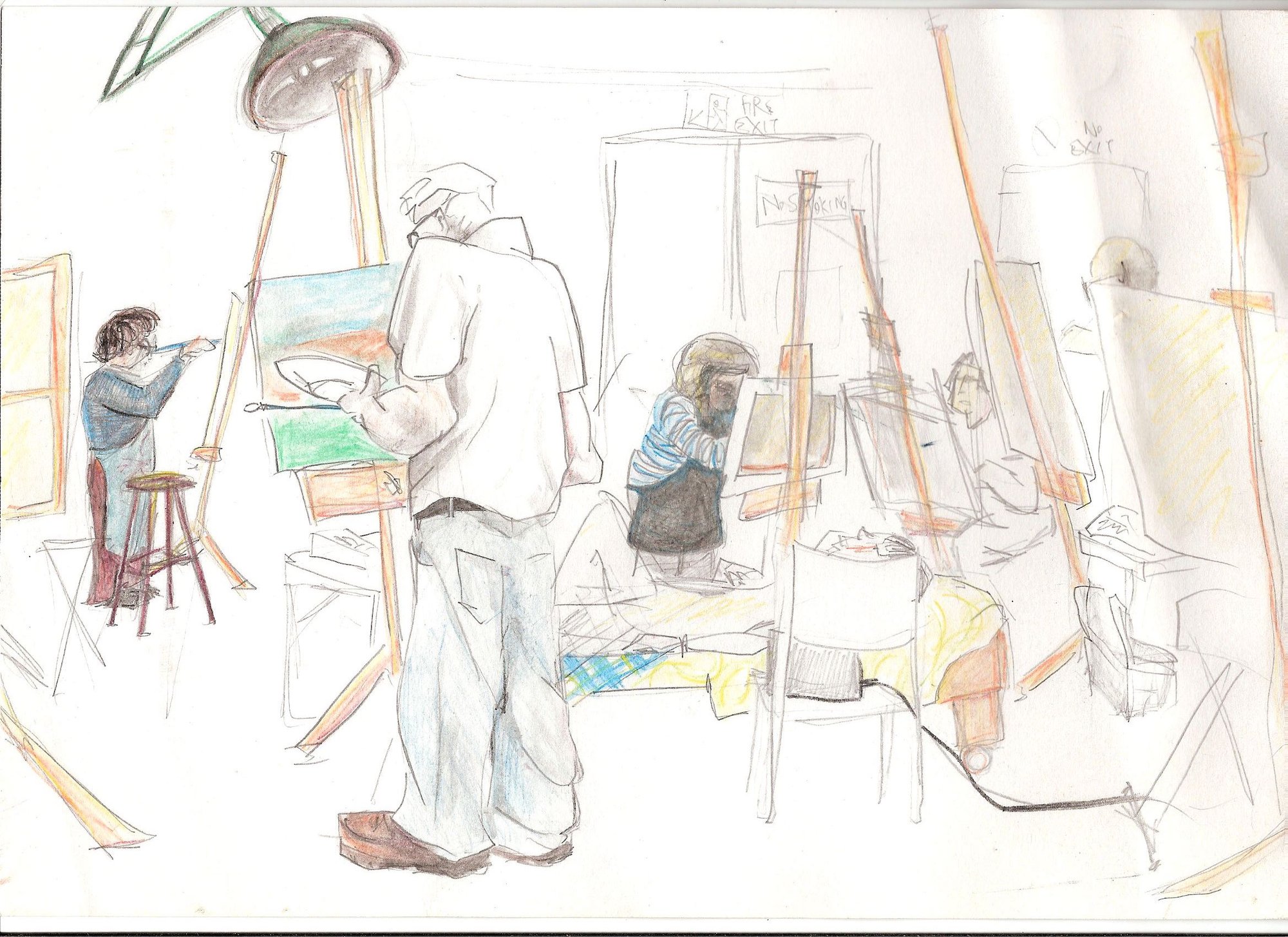 The rest of them actually painting the model