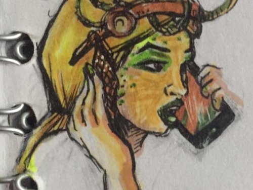 Medusa on the phone